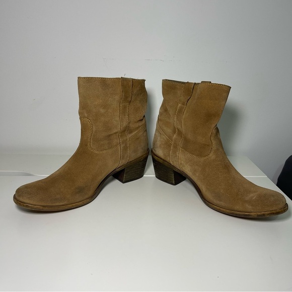 Joe Sanchez Women Tan Suede western equestrian country Ankle Boots in Size 39 - Picture 5 of 8